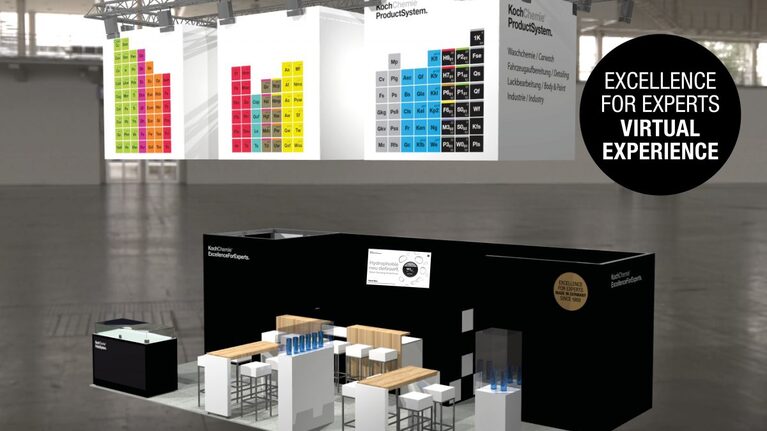 3D shot of a Koch-Chemie trade fair booth