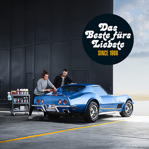50th anniversary campaign 50th anniversary campaign with a blue Corvette